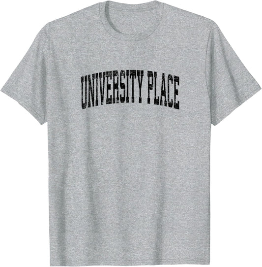 University Place Washington WA Vintage Athletic Sports Black