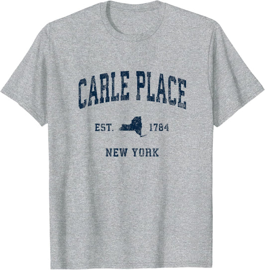 Carle Place New York NY Vintage Athletic Navy Sports Design