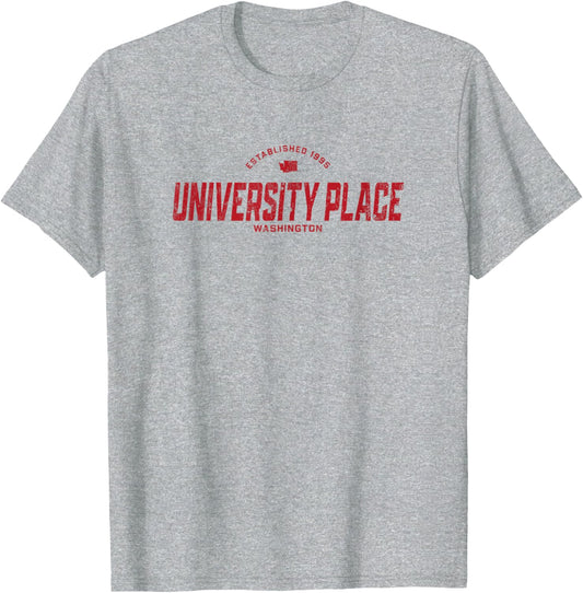 University Place Washington WA Vintage Athletic Red Sports L