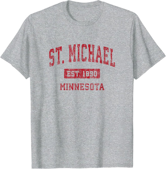 St. Michael Minnesota MN Vintage Sports Design Red Design