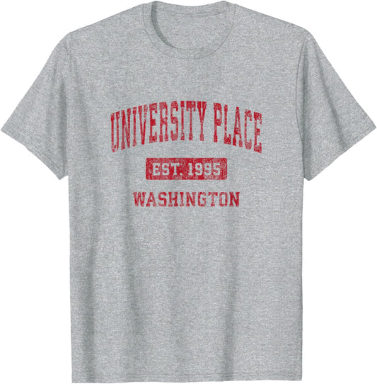 University Place Washington WA Vintage Sports Design Red Des
