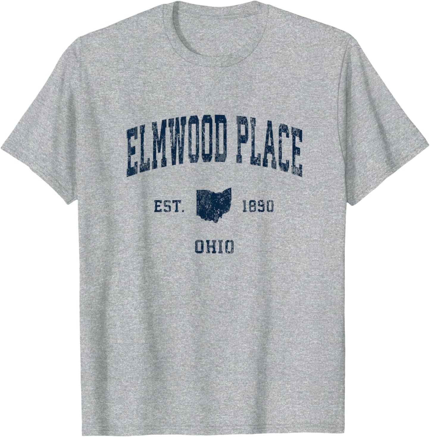 Elmwood Place Ohio OH Vintage Athletic Navy Sports Design