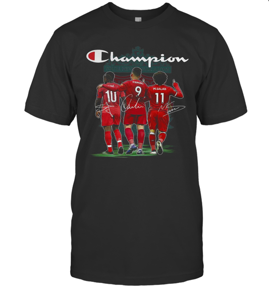 Champion Sadio Mane Roberto Firmino And Mohamed Salah Signature T Shirt