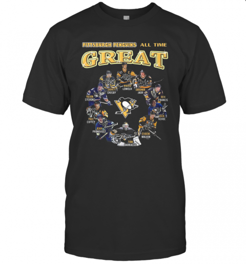 Pittsburgh Penguins Hockey All Time Great Signatures T Shirt