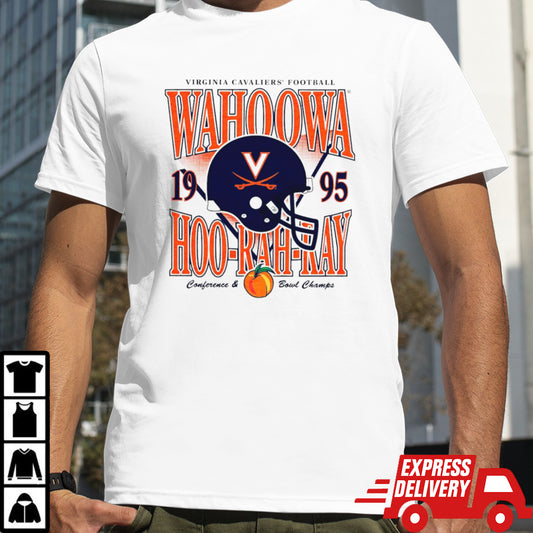 Virginia Cavaliers football Wahoowa hoo rah ray 1995 helmet Conference and Bowl Champs shirt