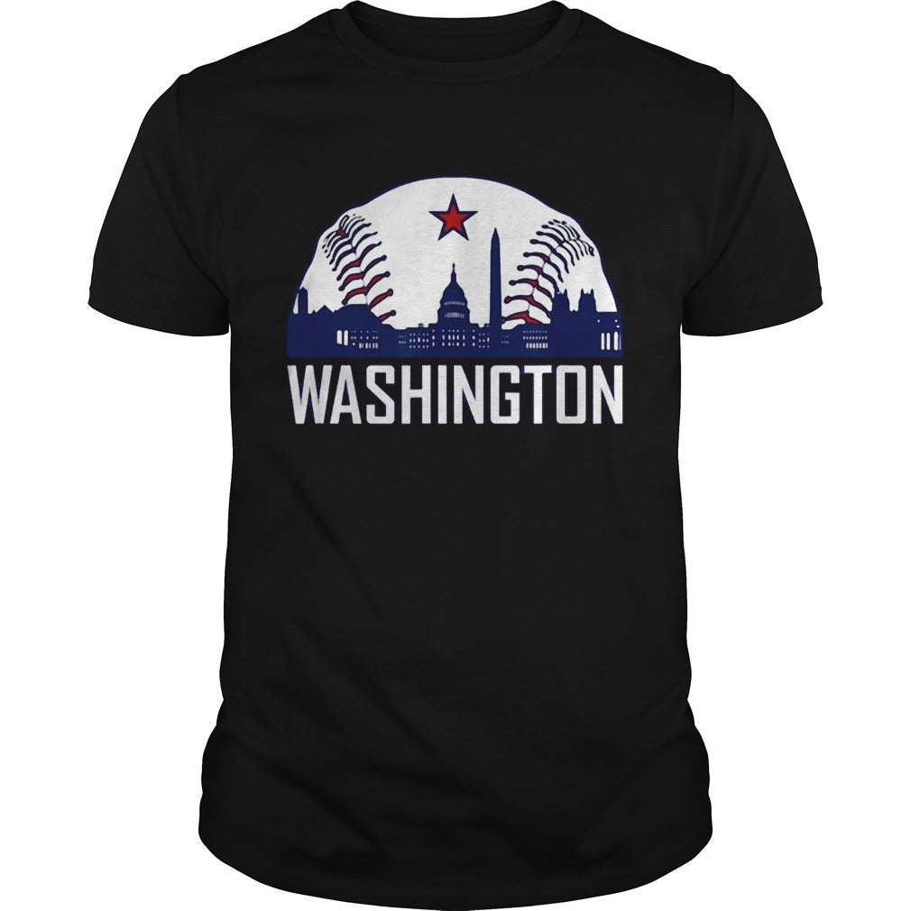 Washington DC Baseball Hometown Skyline National Vintage T Shirt