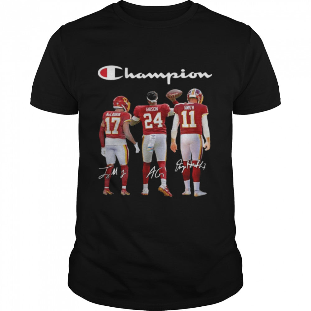 Washington Redskins Champion Terry Mclaurin 17 Antonio Gibson 24 Alex Smith 11 2021 shirt