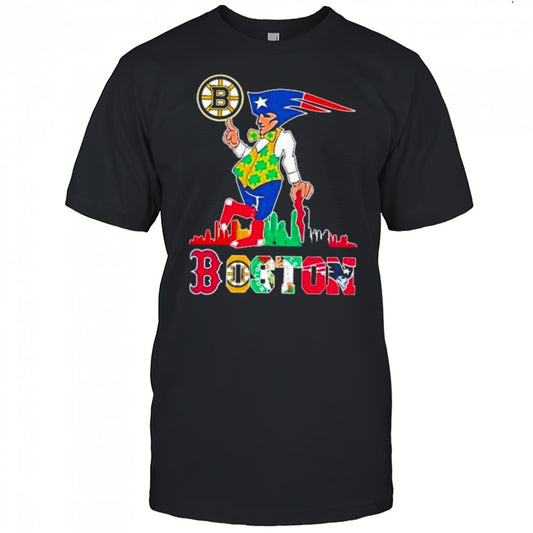 Boston Skyline Retro Sports Teams Logo 2025 Shirt