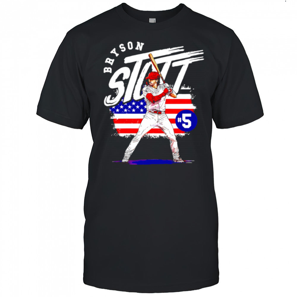 Bryson Stott Baseball Philadelphia Phillies American Flag 4th Of July shirt