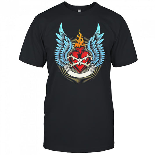 Burning Heart design shirt