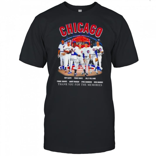 Chicago Cubs Ron Santo and Legends thank you for the memories signatures shirt