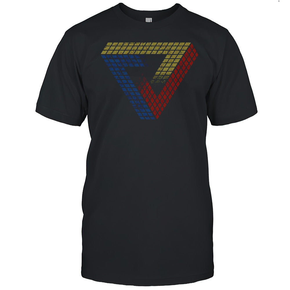 Cube Triangle Optical Illusion T Shirt