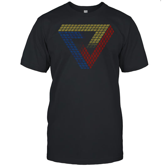 Cube Triangle Optical Illusion T Shirt