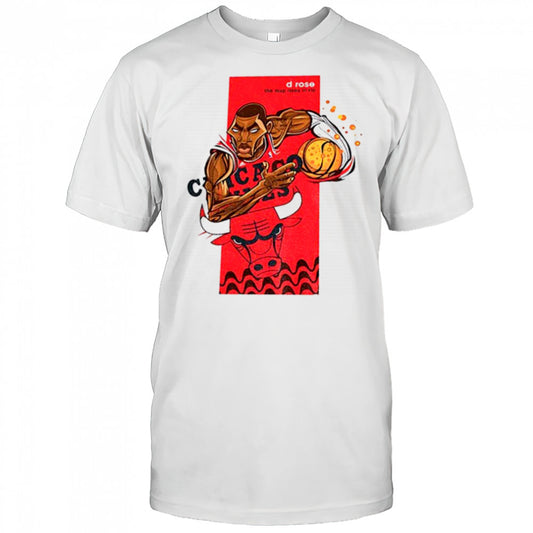 Derrick Rose Chicago Bulls NBA Basketball cartoon the MVP rises in rio shirt