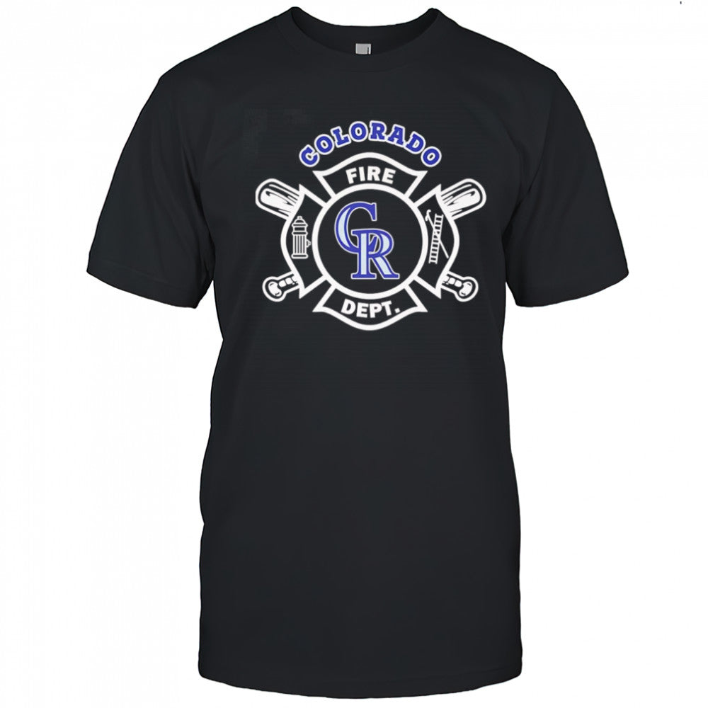 Fire dept Colorado Rockies baseball shirt