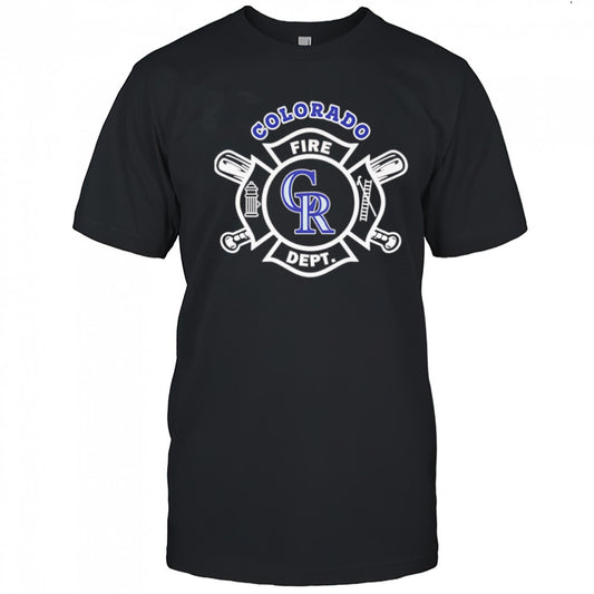 Fire dept Colorado Rockies baseball shirt