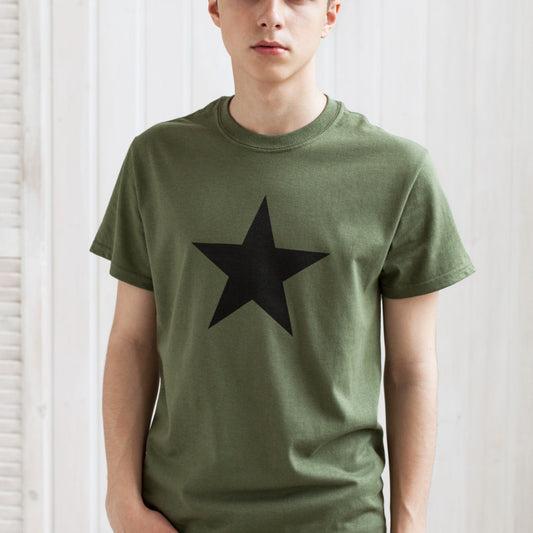 Black Star T Shirt  Minimalist Abstract Geometric Streetwear Skater Urban Gym Fashion Retro Vintage Mens Womens Graphic Printed Cotton Tee