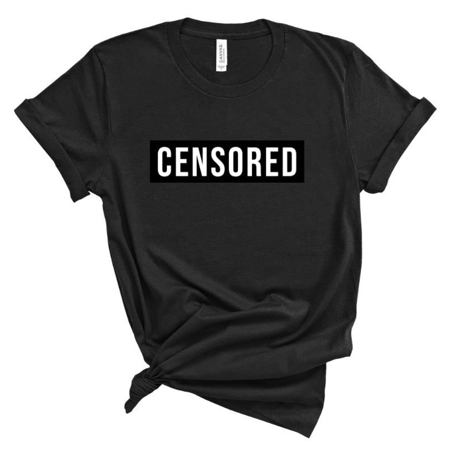 CENSORED T-Shirt, Anti-Censorship Apparel, Censored Bar Graphic Tee, Shirts with Phrases
