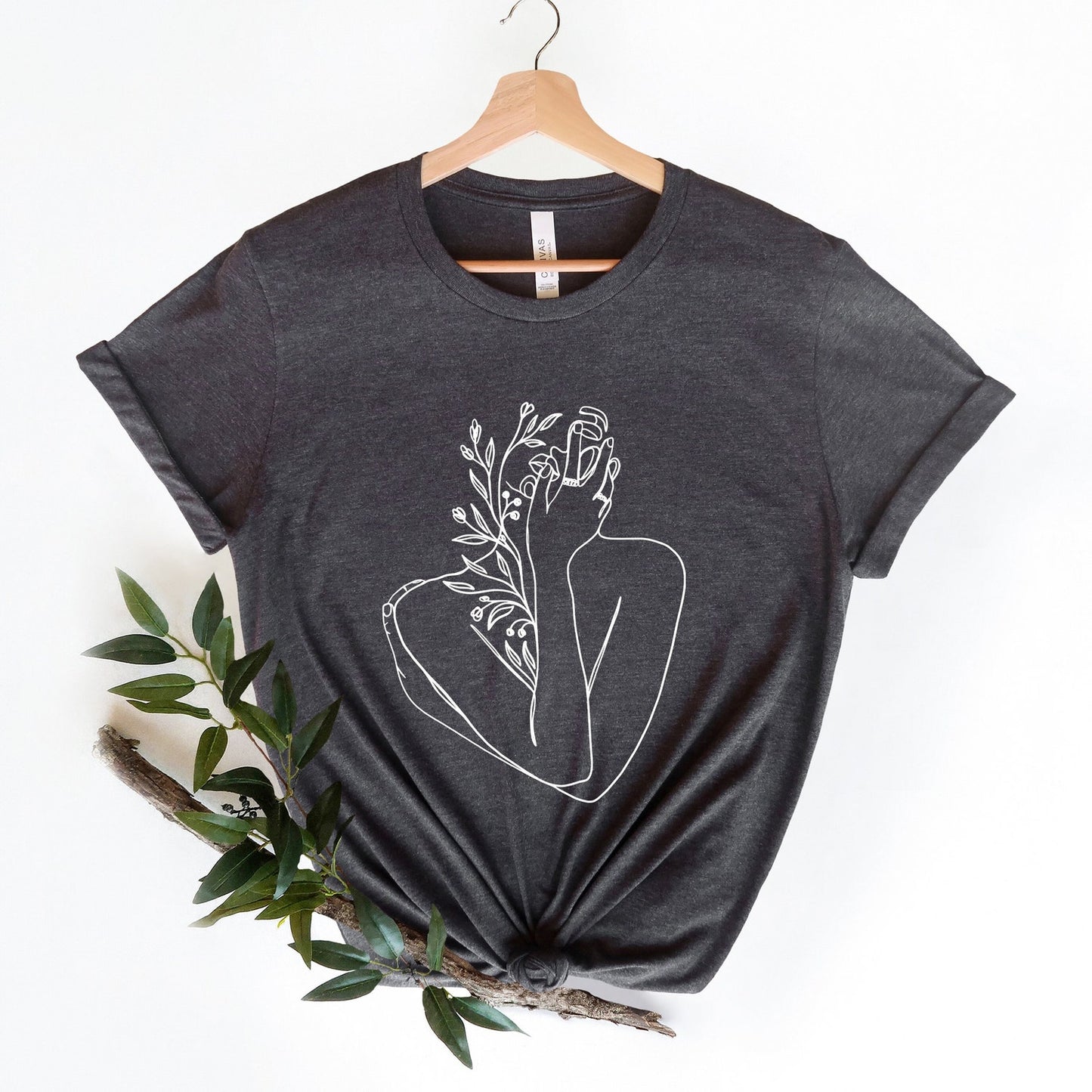 Floral Woman Face Shirt, Floral Woman Shirt, Woman Line Drawing Shirt, Line Art Shirt, Flower Line Shirt, Minimalist Shirt, Line Art Tee