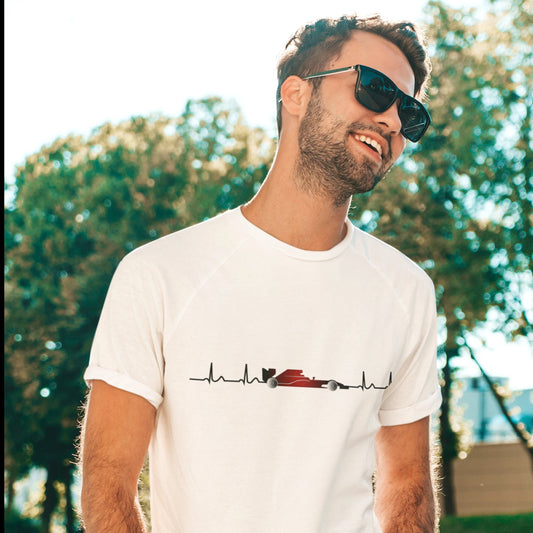 Formula 1 Heartbeat T-Shirt, Motorsport Racing Fan Apparel