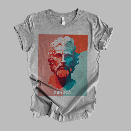 Seneca Watercolor Minimalist T-Shirt | Philosophy History Gift Unisex Tshirt Shirt | Mindspring Retreat