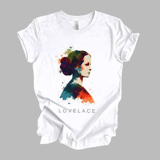Ada Lovelace Watercolor Minimalist T-Shirt, Mathematics Computer Science Gift Unisex Tshirt Shirt