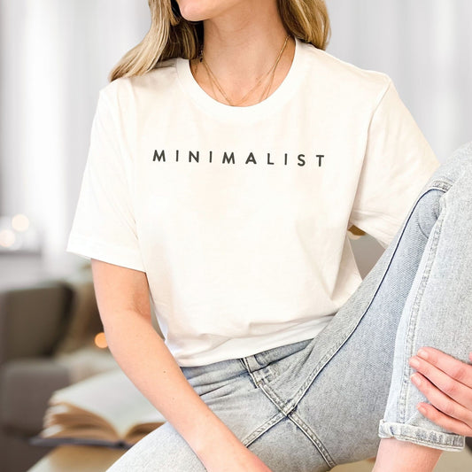 Minimalist Shirt, Unique Typography Minimalist Tee, Chic Trendy Minimalist T-Shirt, Perfect Modern Simple Wardrobe Essentials