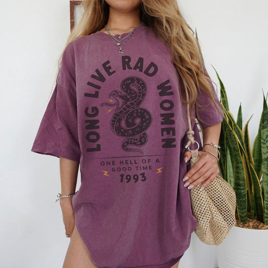 Rad Women Comfort Colors Tshirt Vintage Inspired Tee Feminist Empowering Tshirt Grunge Boho Graphic Tee Oversized Hippie Tee Tshirt Dress