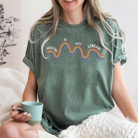Comfort Colors® Mental Health Shirt, Healing is not linear, Mental Health Gift, Women Mental, Positive Vibes, Funny Mental Health