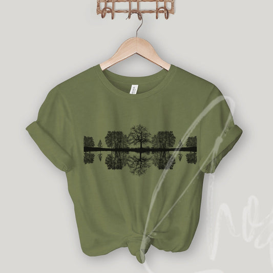 Reflection Shirt, Tree Shirt, naturecore shirt, nature shirt, Minimalist NATURE Shirt, Nature Lover shirt, Mom gift, forestcore, gorpcore