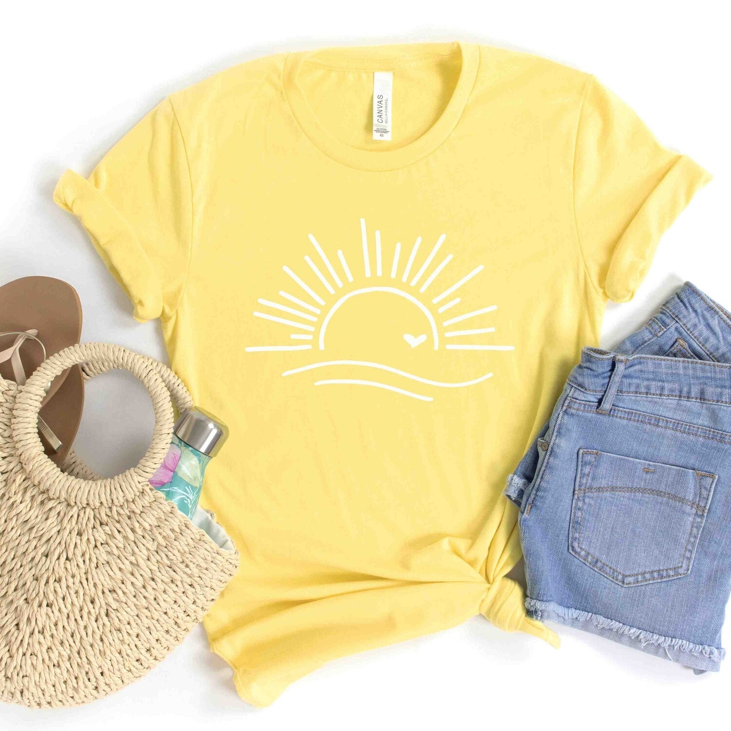 Cute Sun Shirt, Sunshine Shirt, Sun T-shirt, Women's Sun Shirt, Beach Shirt, Minimal Sun Tee Shirt, Summer Shirt, Vacation T-Shirt