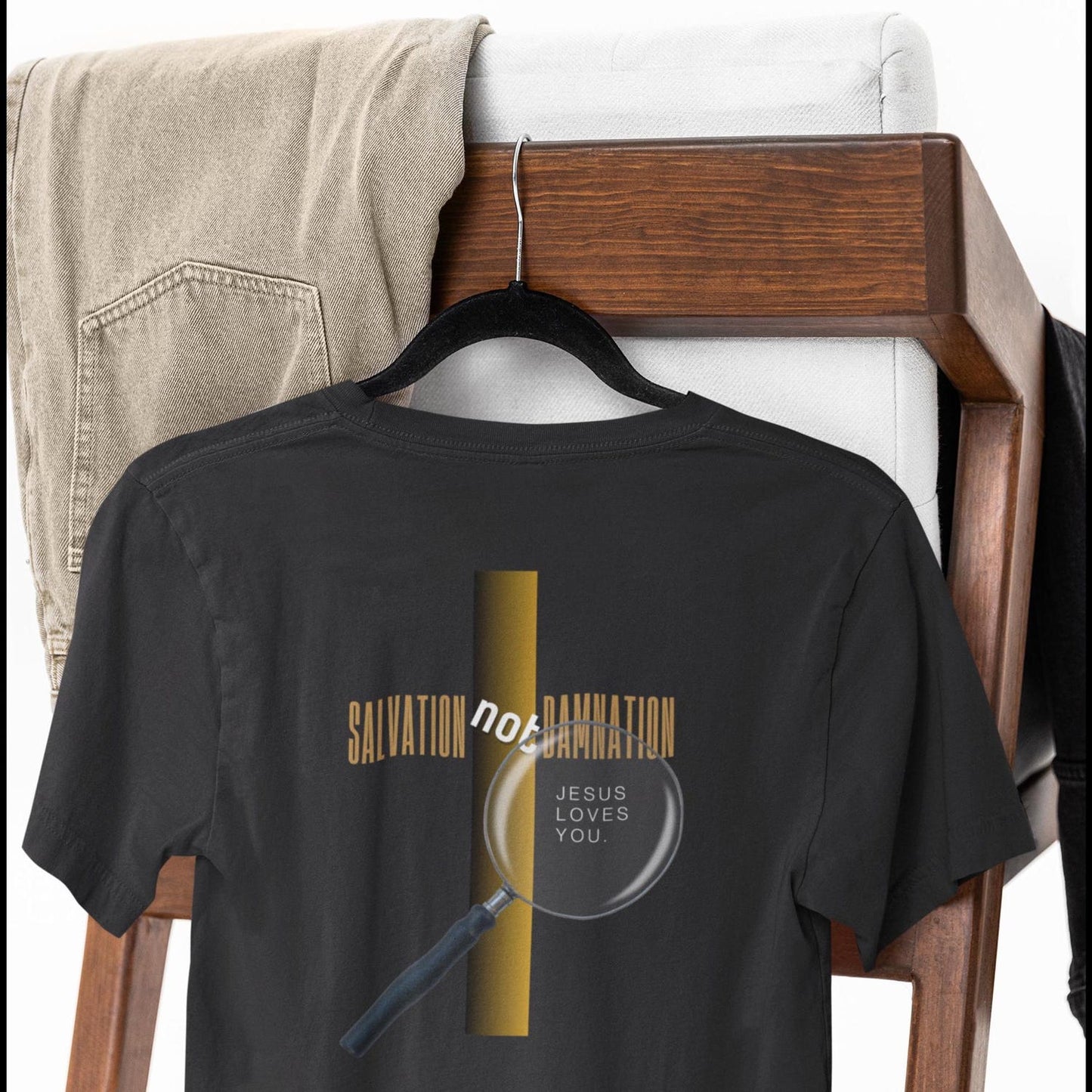 Christian Message Tee - Salvation Damnation Minimalist T-Shirt