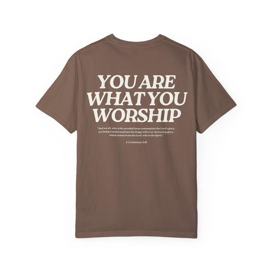You Are What You Worship Shirt, Christian Graphic Tee, Bible Verse Apparel, Faith-Based Minimalist T-Shirt