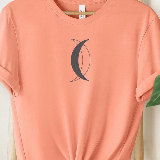 Two Crescent Moons Tee, Minimalistic Line Art, Minimalist T-Shirt, Unisex Graphic Tee, Soft Cotton Casual Wear