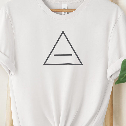 Equilateral Balance Triangle Tee, Minimalistic Line Art, Minimalist T-Shirt, Unisex Graphic Tee, Soft Cotton Casual Wear