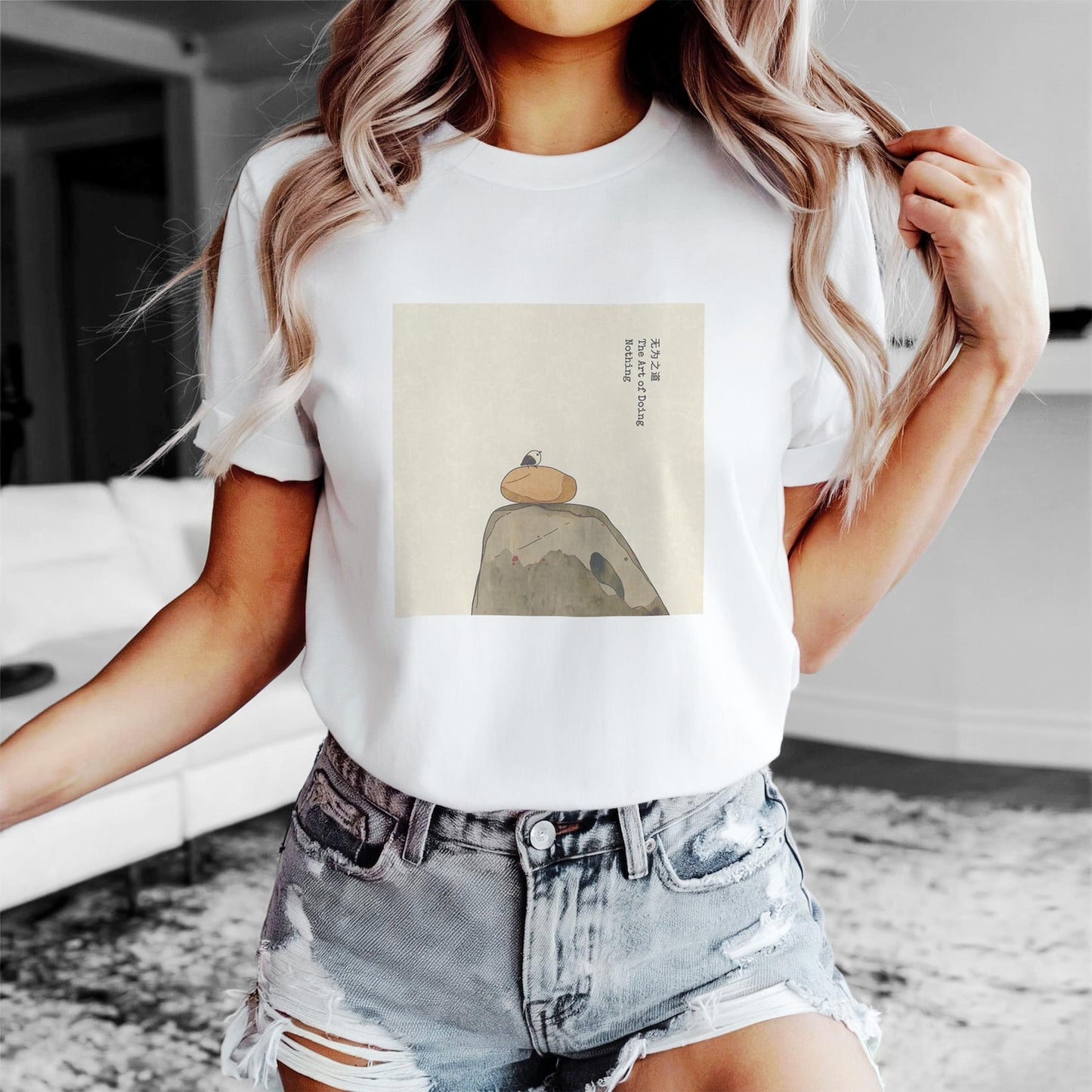 The Art of Doing Nothing T-Shirt – Minimalist Zen Tee, Aesthetic Relaxed Fit, Mindfulness Nature, Meditative Stillness Design, Casual Comfy