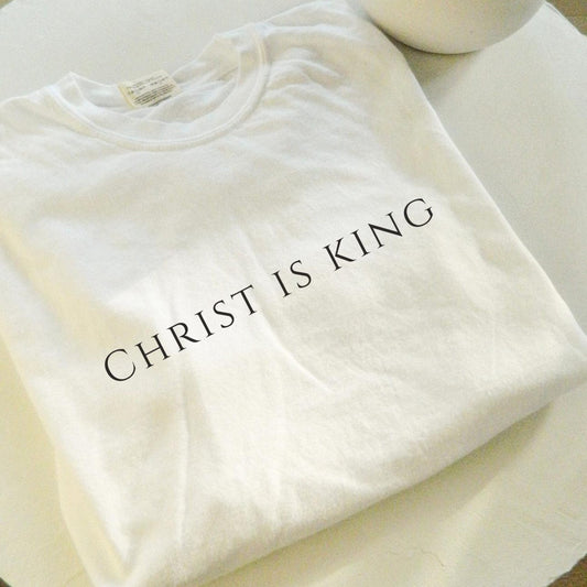 Christ Is King Minimalist T-shirt, Comfort Colors 1717 Religious Christian Tee, Comfortable Unisex Top, Minimal Design