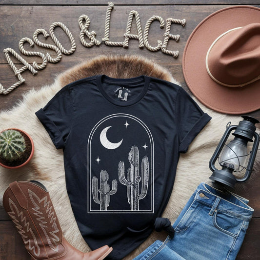 Desert Shirt, Cactus Shirt, Minimalist Wild West Western Graphic Tee, Desert Vibes Cowgirl Aesthetic