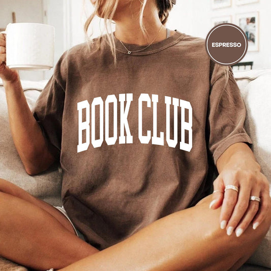 Book Club Comfort Colors T-shirt, Garment Dyed Vintage Aesthetic Tee, Premium Tshirt Minimalist Unisex tee