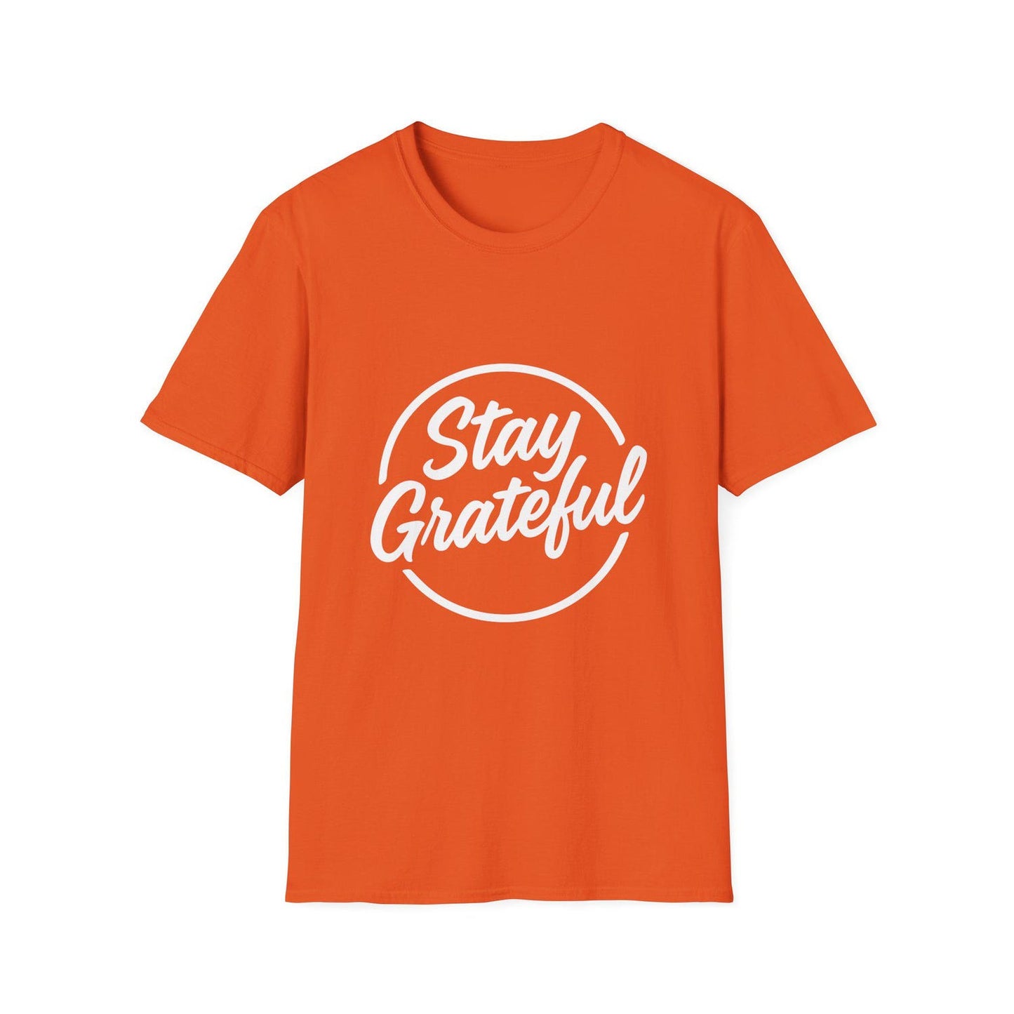 Stay Grateful T-Shirt, Minimalist Handwritten Brush Lettering Shirt, Positive Affirmation Tee, Circle Script Design