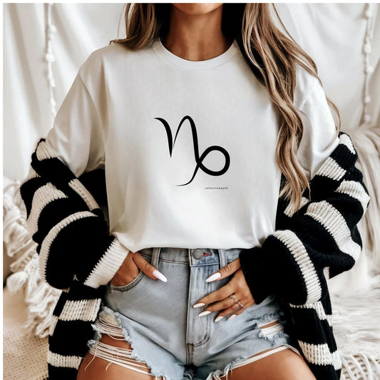 Capricorn Zodiac Minimalist T-Shirt for Men & Women - Unique Color Options - Soft Fabric Design