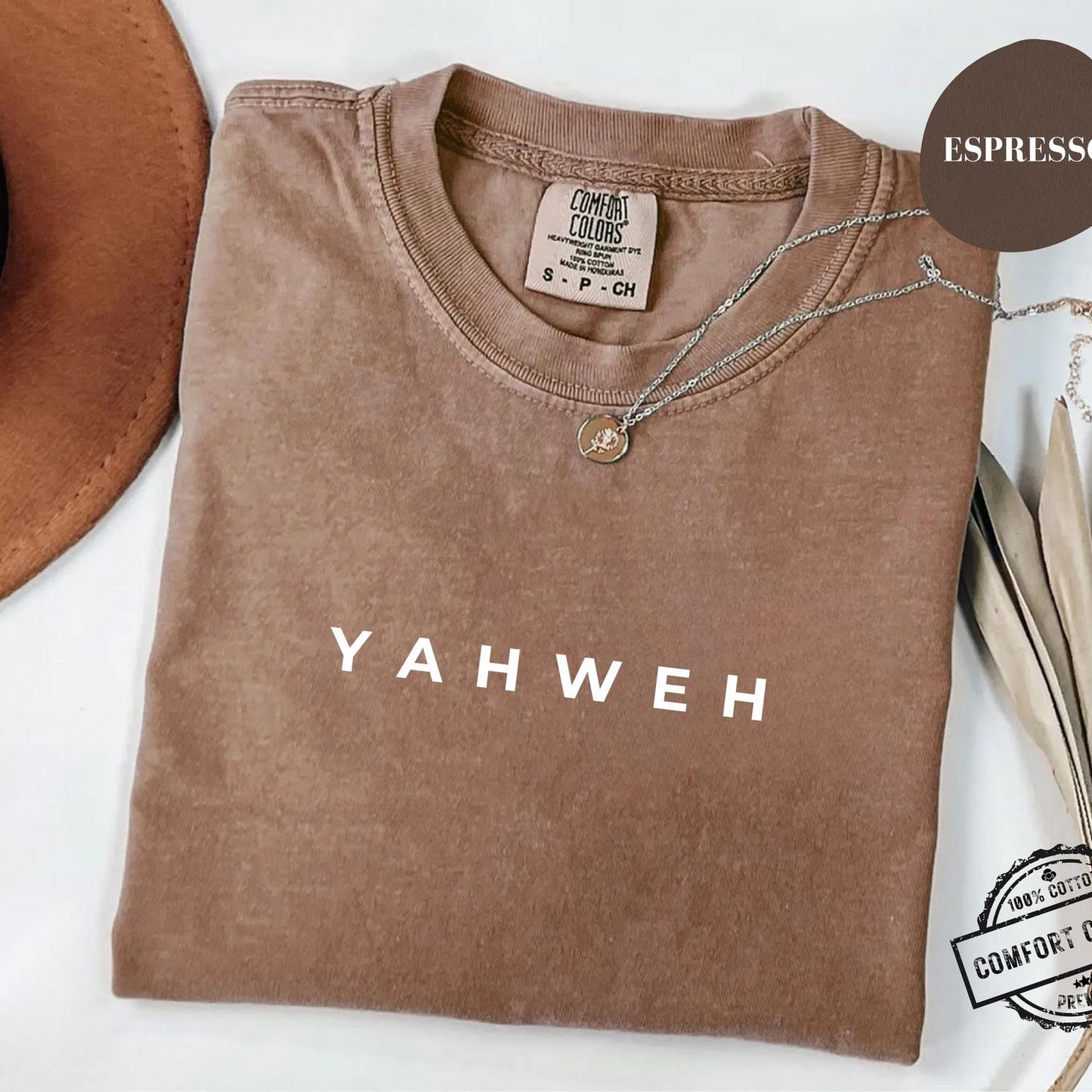 Comfort Colors YAHWEH Christian T-Shirt, Minimalist Faith Tee