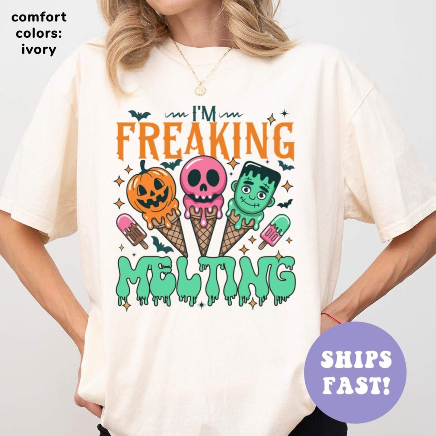 Comfort Colors® I'm Freaking Melting Shirt Halloween Shirt Spooky Season Shirt Pumpkin Season Shirt Trendy Shirt for Women Gift for Her