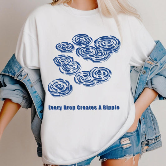 Ripple Effect Graphic Tee: Motivational Pastel Minimalist T-Shirt