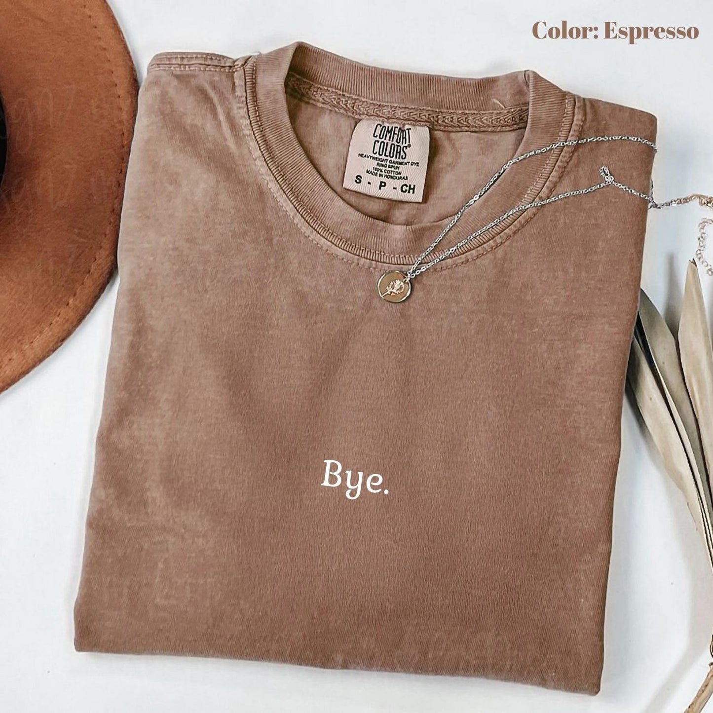 Bye Minimalist T-Shirt, Clean Font Design, Simple Graphic Tee, Quiet Statement Shirt, Neutral Casual Outfit.