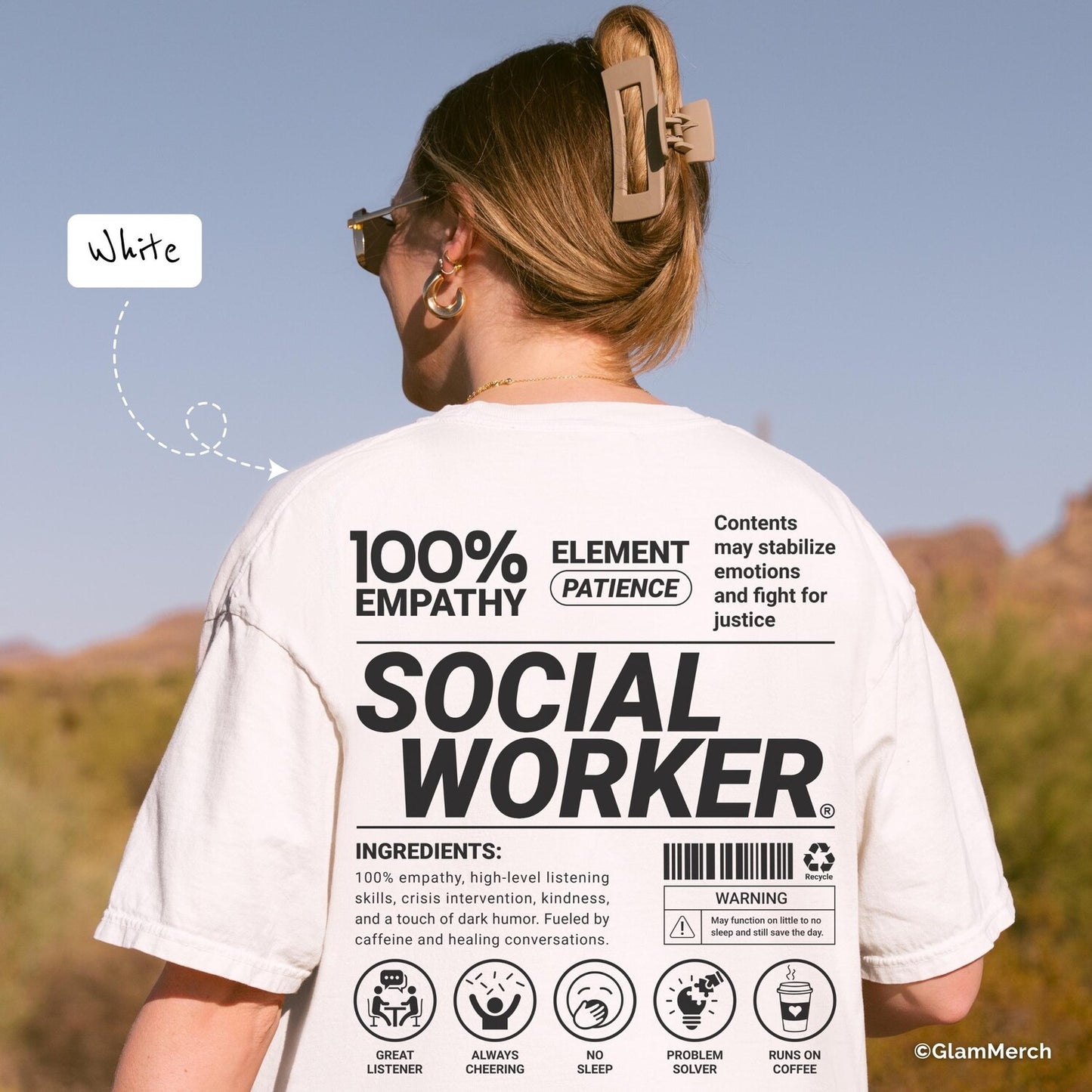 Social Worker Nutrition Facts Unisex T-Shirt, Minimalist Outfit, Gift for Social Workers, Mental Health Advocates, Therapy Team Shirt