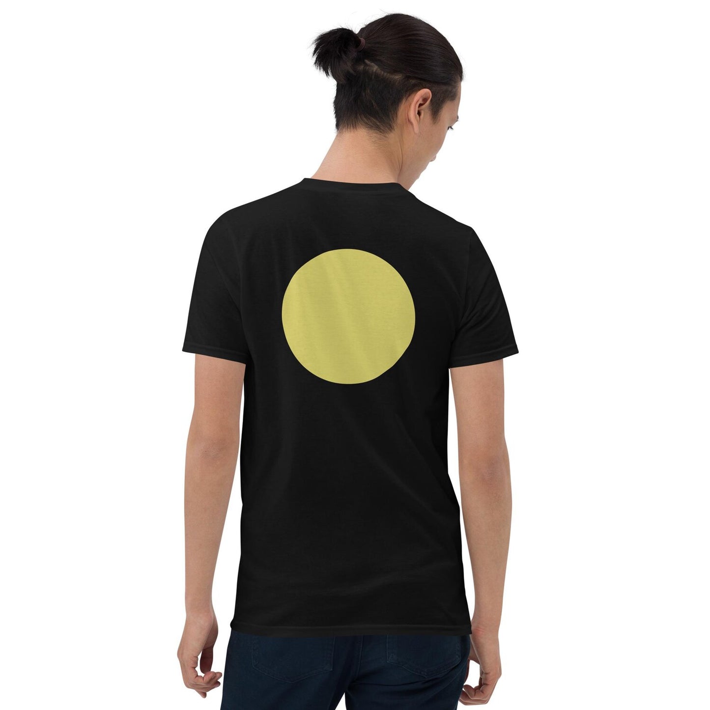 Yellow Circle Graphic T-Shirt, Minimalist Geometric Tee
