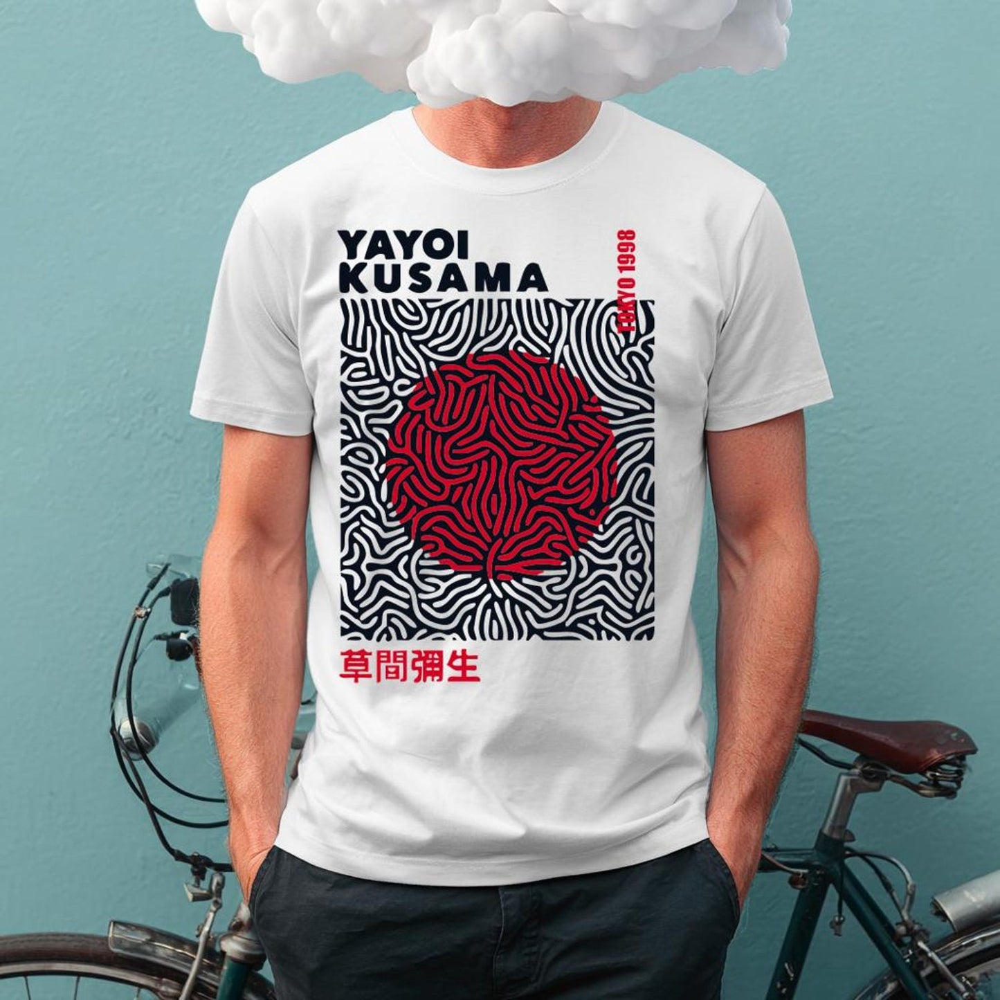 Art T-Shirt, Modern Art Tee, Tokyo, Polka Dot Shirt, Japanese Artist Unisex, Minimal Design Cool Art Geometric