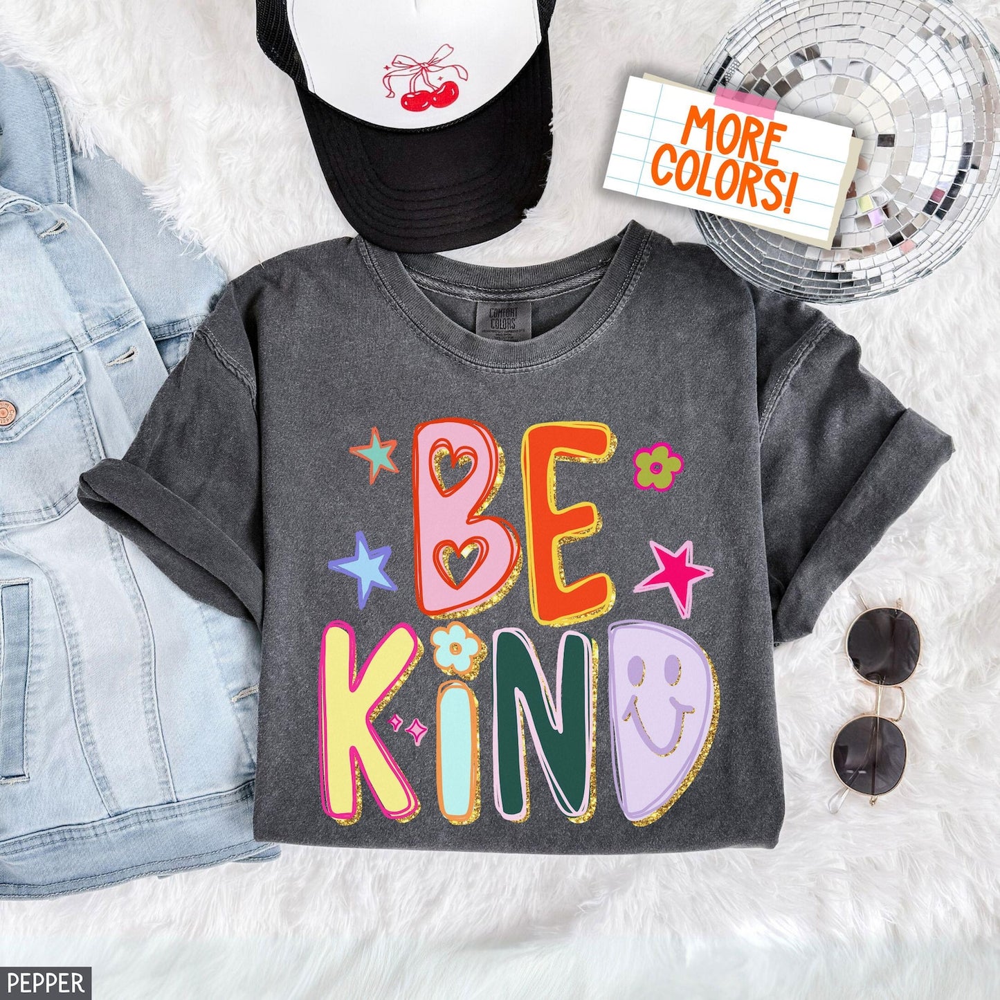 Comfort Colors® Be Kind T-Shirt Hand Drawn Motivational T-Shirt Teacher Positive Affirmations Metal Health Counselor Tee Appreciation Gift