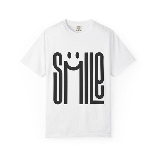 Smile Graphic T-shirt for Positive Vibes, Casual Everyday Wear Motivational Apparel Unisex Tee